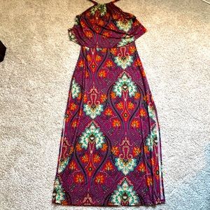 Veronica M print Maxi Dress  NWT
